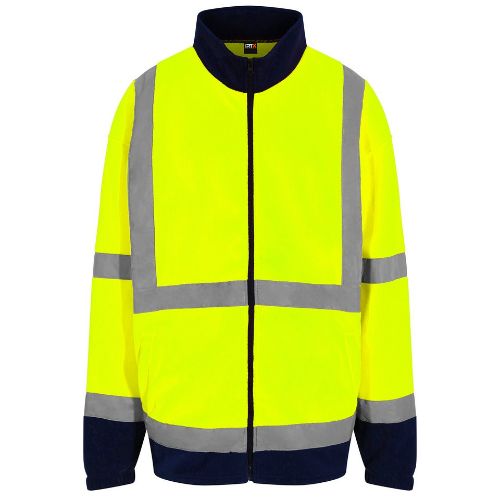 Prortx High Visibility High Visibility Full-Zip Fleece HV Yellow/ Navy